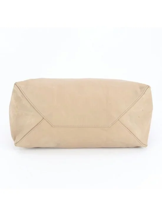 Celine Horizontal Cabas Leather Tote Beige Shoulder Hand Cem - Picture 6 of 9